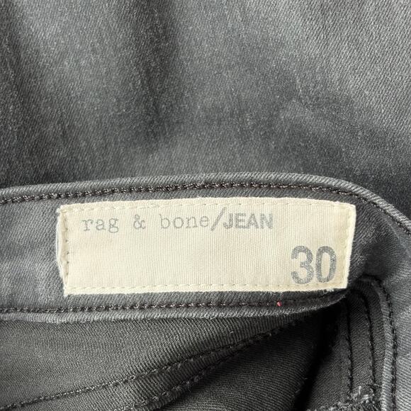 Rag & Bone Slim Leg Sz 30x31 Gray Light Black Mid Rise Stretchy Jeans 8492 - Picture 5 of 6